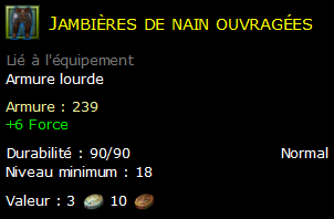 Jambières de nain ouvragées