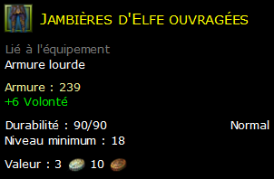 Jambières d'Elfe ouvragées