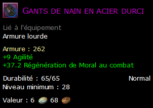 Gants de nain en acier durci