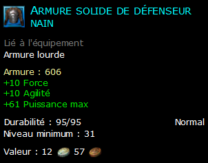 Armure solide de défenseur nain