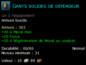 Gants solides de défenseur