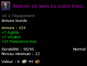 Armure de nain en acier épais