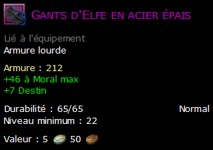 Gants d'Elfe en acier épais