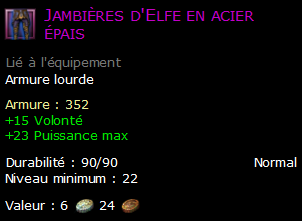 Jambières d'Elfe en acier épais