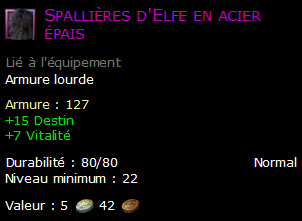 Spallières d'Elfe en acier épais