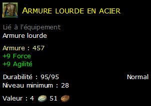 Armure lourde en acier