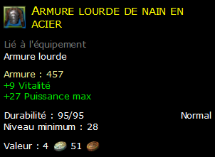 Armure lourde de nain en acier