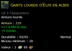 Gants lourds d'Elfe en acier