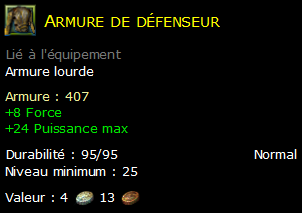 Armure de défenseur