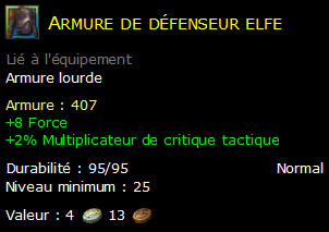 Armure de défenseur elfe