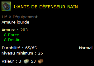 Gants de défenseur nain