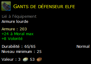 Gants de défenseur elfe