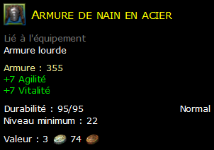 Armure de nain en acier