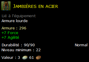 Jambières en acier