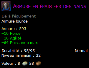 Armure en épais fer des nains