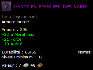 Gants en épais fer des nains