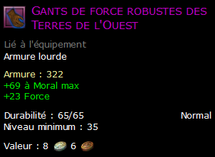 Gants de force robustes des Terres de l'Ouest