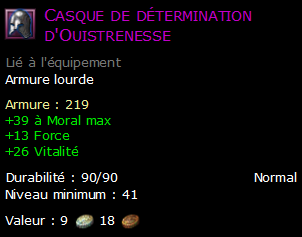 Casque de détermination d'Ouistrenesse