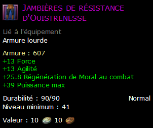 Jambières de résistance d'Ouistrenesse