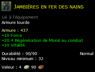 Jambières en fer des nains