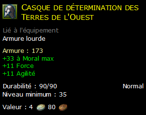 Casque de détermination des Terres de l'Ouest