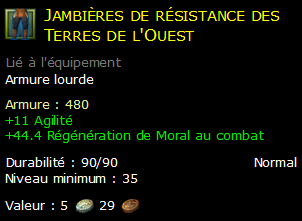 Jambières de résistance des Terres de l'Ouest