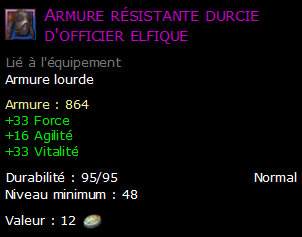 Armure résistante durcie d'officier elfique