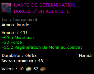 Gants de détermination durcis d'officier elfe