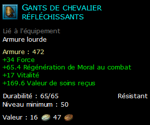 Gants de chevalier réfléchissants