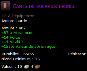 Gants de guerrier brunis