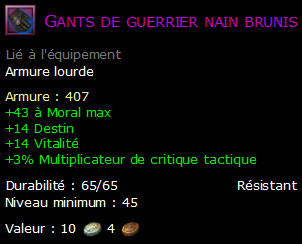 Gants de guerrier nain brunis