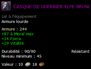 Casque de guerrier elfe bruni