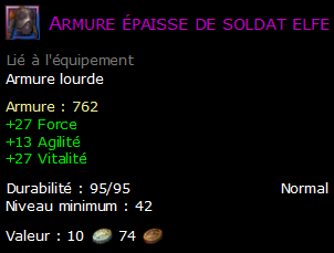 Armure épaisse de soldat elfe