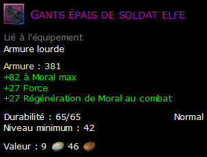 Gants épais de soldat elfe