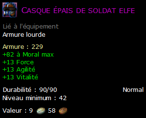 Casque épais de soldat elfe