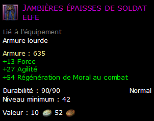 Jambières épaisses de soldat elfe