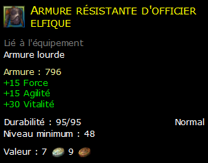 Armure résistante d'officier elfique