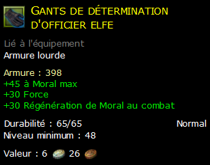 Gants de détermination d'officier elfe