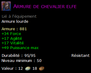 Armure de chevalier elfe