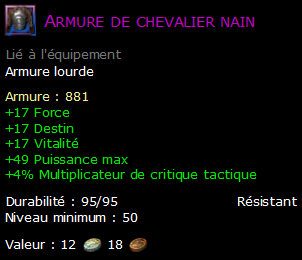 Armure de chevalier nain