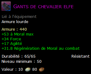 Gants de chevalier elfe