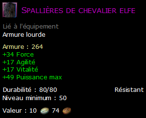 Spallières de chevalier elfe