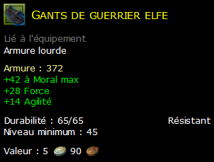 Gants de guerrier elfe