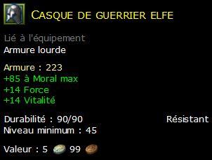 Casque de guerrier elfe