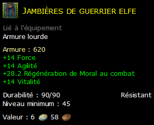 Jambières de guerrier elfe