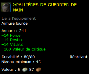 Spallières de guerrier de nain