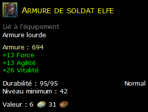 Armure de soldat elfe