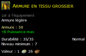 Armure en tissu grossier