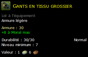 Gants en tissu grossier