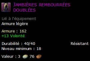 Jambières rembourrées doublées